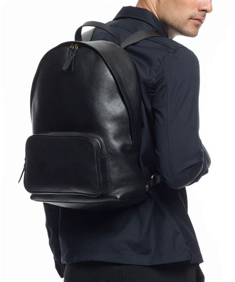 leather rucksack backpack for men.